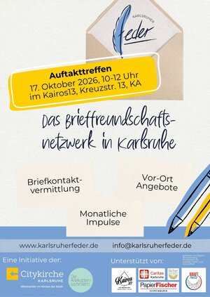 Auftakttreffen des Brieffreundschaftsnetzwerks „Karlsruher Feder“